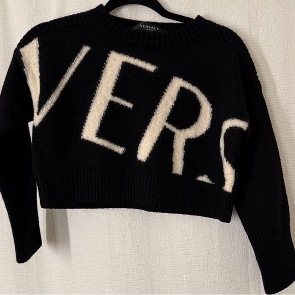 Versace Bold Black and Cream Women's Sweater - Picture 1 of 5